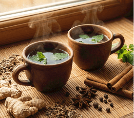 A warm Chukku Kaapi welcome, made with spices from our own garden